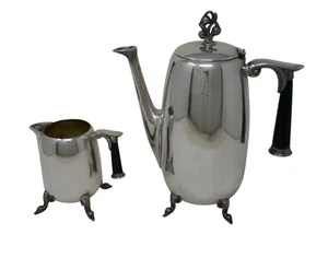 LBNY Vintage Silver On Copper Tea Pot with Creamer - Picture 1 of 9