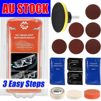 Headlight Restoration Kit Car Lens Lamp Cleaner Sanding Repair Tools Heavy Duty - image 1 of 4