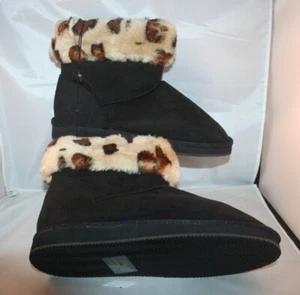 Sunville Damen Slipper Kunst Leopardenfell Stiefel - Bild 1 von 9