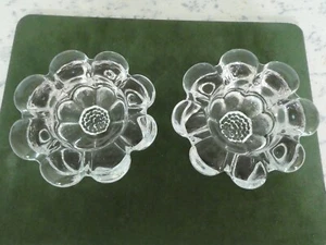 Dartington Crystal Daisy Frank Thrower Candle Tea Light Holder / Paper weight x2 - Picture 1 of 8