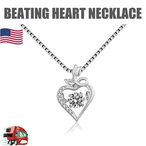 Personalized Name Necklace Double Heart Forever Love Heart Pendant For Women - Picture 1 of 2