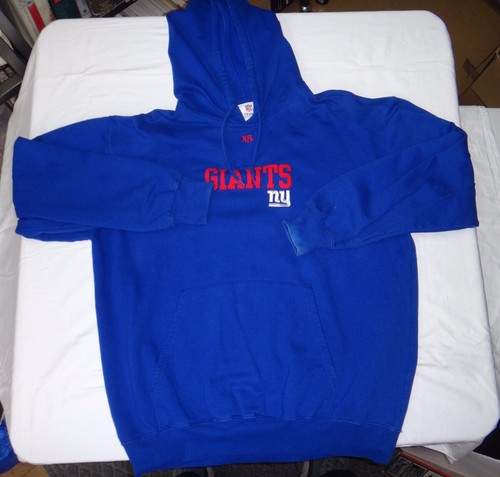 VETEMENTS Felpa Felpa con cappuccio uomo New York Giants NFL autorizzata blu e rossa usata taglia large ottime condizioni