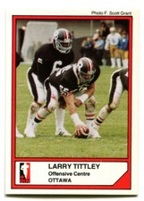 1984 Jogo CFL Larry Tittley Rookie Card #29 Ottawa Rough Riders Concordia