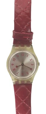 RELOJ RELOJ Vintage Strawberry Jam LK243 Correa Cuero Rojo Banda 25mm Plata Diámetro Foto 1 de 4