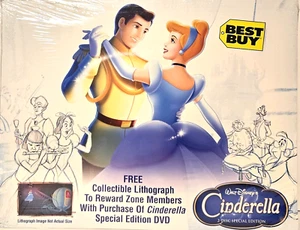 Disney's Cinderella Lithograph 14 x 11" - 2005 Best Buy Exclusive - Sealed - Picture 1 of 5