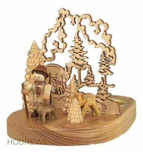 Teelichthalter Förster 10cm NEU Teelichtständer Erzgebirge Holz Kerzenhalter - Picture 1 of 1