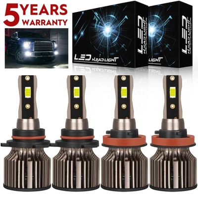 For 2008-2018 Honda Accord Sedan 4-Door 4x LED Headlights Bulb High/Low Combo Q7 - Image 1 of 4