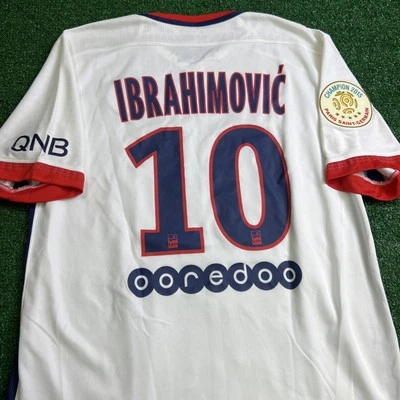 Rare 2015 Paris Saint Germain Ibrahimovic Away White Nike Soccer Jersey Mens M - Image 1 of 4