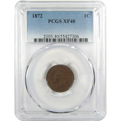 1872 Indian Head Cent XF 40 PCGS Penny 1c Coin SKU:I21021 - Image 1 of 4