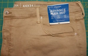 Arizona Advance Flex 360 Relaxed Straight Herrenjeans 44 x 34 hellbraun BIG & TALL neu mit Etikett - Bild 1 von 24
