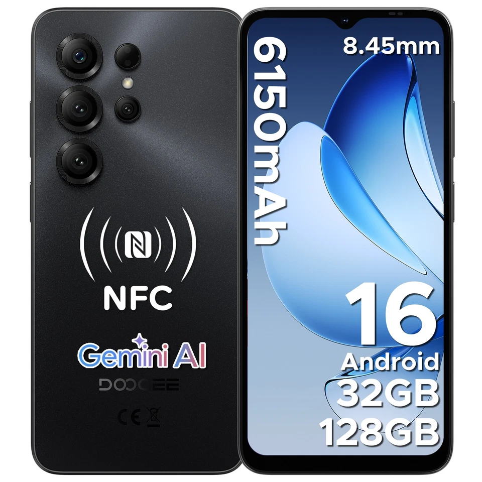 DOOGEE Note56XPro Handy Ohne Vertrag Android16 6150mAh 32GB+128GB Smartphone NFC - Bild 1 von 4