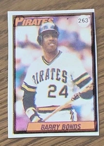 BARRY BONDS 1990 Topps VENEZUELAN Sticker ROOKIE Grandes Ligas NEVER in Album - Picture 1 of 4