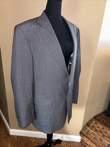 Blazer Hart Schaffer Marx "Gold" blu chiaro grigio gessato per Belk 44R - Foto 1 di 16