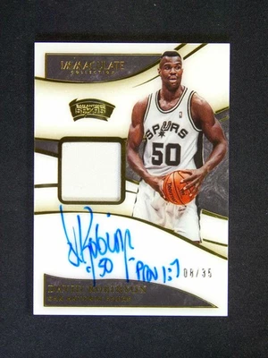 2019-20 Panini Immaculate David Robinson Jersey Patch Auto /35 - Image 1 of 4