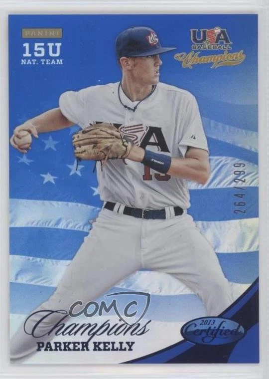 2013 USA Baseball Champions Certified National Team Mirror Blue Parker Kelly - Image 1 of 2