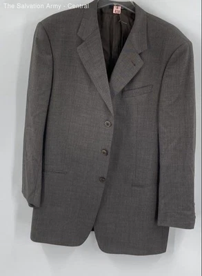 Armani Collezioni Mens Gray Long Sleeve Single-Breasted Suit Blazer Size 44 - Image 1 of 4