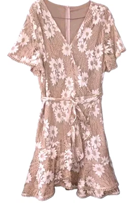 Vestido curto Coquette babados bordado renda design margarida feminino XL Poms - Imagem 1 de 4