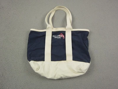 Bolso Ralph Lauren Mujer Azul Blanco Polo Jeans Langosta Cabaña Lona Hombro Playa Foto 1 de 4