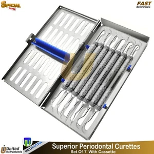Dental Scaling Curette Montana Barnhart Posterior Nevi Superior Curettes 7PCs - Picture 1 of 8