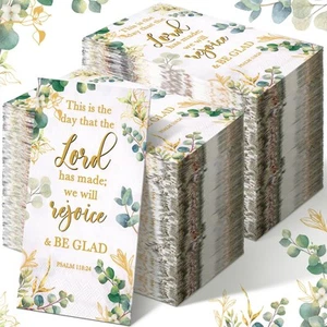 200 Pcs Religious Decorative Disposable Napkins 2 Ply Christian Disposable Ha... - Picture 1 of 7