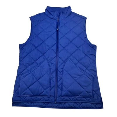 Chaleco Crown & Ivy Mujer Medio Azul Acolchado Cremallera Completa Soporte Cuello Bolsillos Exterior Foto 1 de 4
