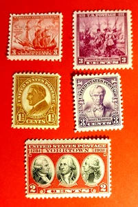 SCOTT # 623 , 703 , 725 , 736 & 836 - SET OF 5 STAMPS - VF / XF CONDITION - Picture 1 of 5