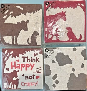 Poopoo Paper Recycled & Odorless Scratch Note Pad Paper Products Cows and Horses - Picture 1 of 6