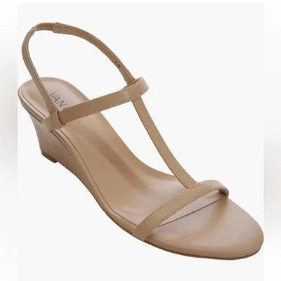 VANELI Mohan T-Strap Wedge Sandal inEcru Nappa Size 9.5 NIB - Image 1 of 4