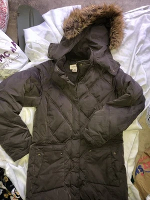 Vintage St Johns Bay Womens Green  Faux Suede Winter Coat Faux Fur Hood Small - Image 1 of 4