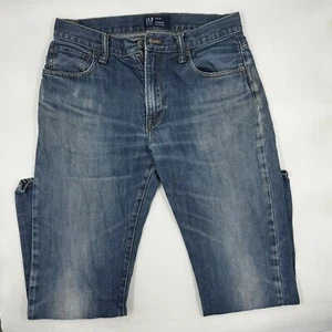 GAP Men's Denim Standard Fit Jeans Size 30/30 Blue Cotton Stretch Straight Leg - Picture 1 of 10