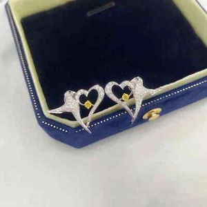 Shop Fancy Yellow Diamond Earrings Cushion Shape Gemstone 18k Gold Jewelry Sale - Picture 1 of 8