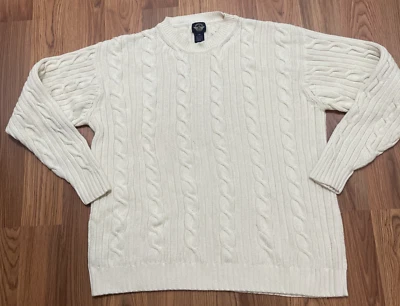 Suéter Dockers Para Hombres Grande Tejido con Cable Pescador Pullover Cuello Redondo De Colección Años 90 Foto 1 de 4