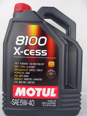 Motul 8100 X-Cess 5W40 Motorenöl 5W-40 Motoröl Öl VW 502.00 505.00 229.5 5 Liter - Bild 1 von 4