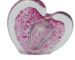 Lead Crystal VTG Pink Heart Hand Cut Perfume Bottle - Picture 1 of 6