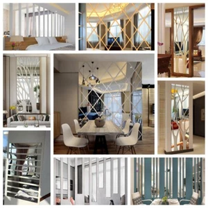 Diamond 3D Mirror Acrylic Long Strip Tree shape Wall Art Sticker Self-adhesive - Picture 1 of 22
