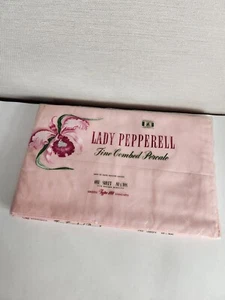 Vtg Lady Pepperell Pink Cotton Flat Twin Sheet Fine Combed Percale New NOS - Picture 1 of 3