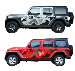 Graphics Camouflage Stripe Car Sticker For Jeep Wrangler Side Door Bonnet Decals - Picture 1 of 3