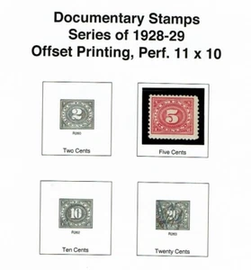 1928-9 U.S. DOCUMENTARY Numeral OFFSET p.11x10 Sc#R261 M/NH/OG * - Picture 1 of 1