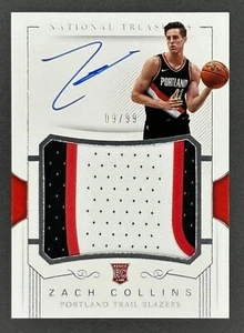 2017-18 Panini National Treasures - Zach Collins /99 Rookie Auto Patch RC #110 - Picture 1 of 2