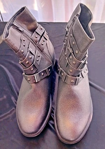 Nuevo Otro moow Mujer Botines Tachonado Gris Dorado Reino Unido 8 (41) - Imagen 1 de 9