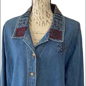 Earth Song Dancing Denim Jacket - Picture 1 of 8