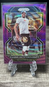 2021-22 Panini Prizm Purple Wave Prizm Giannis Antetokounmpo  #1 Bucks