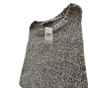 Ann Taylor Sweater Womens M Gray Crew Neck Ribbed Knit Crew Neck Comfort New - Picture 1 of 10
