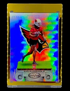 MARVIN HARRISON JR ROOKIE LOGOFRACTOR RARE HOLO FOIL SP INSERT 2024 RC CARDINALS - Picture 1 of 4