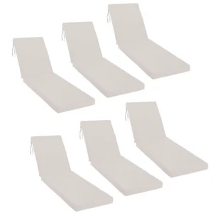 6Pack Outdoor Water Resistant Chaise Lounge Cushion w/High-Density Sponge Fill - Picture 1 of 11