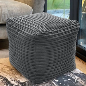 Jumbo Cord Beanbag Cube Large Pouffe Bean Bags in Plush Jumbo Cord beanbags NEW - Picture 1 of 17