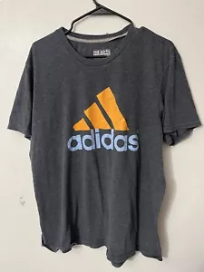 Mens Adidas "The Go-To Tee" Gray Logo Short Sleeve Shirt Size 2X Performance - Picture 1 of 5
