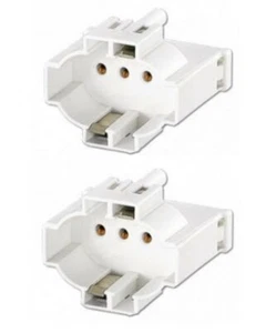2 pcs - 2GX7 4-pin inline 13w CFL lampholder - BJB 26.727.8334.50 (256-98 2pcs) - Picture 1 of 6