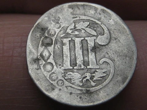 1856 Three 3 Cent Silver Trime- Type 2- About Good Details Cover