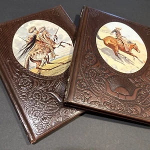 Time-Life Books The Cowboys & The Great Chiefs Vintage 1970’s Padded Leatherlik - Picture 1 of 13